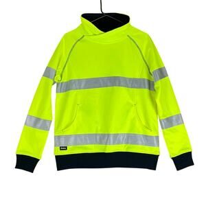 Bisley Womens Sweatshirt Neon Outdoor Workwear Long Sleeve Cowl Neck Stretch S